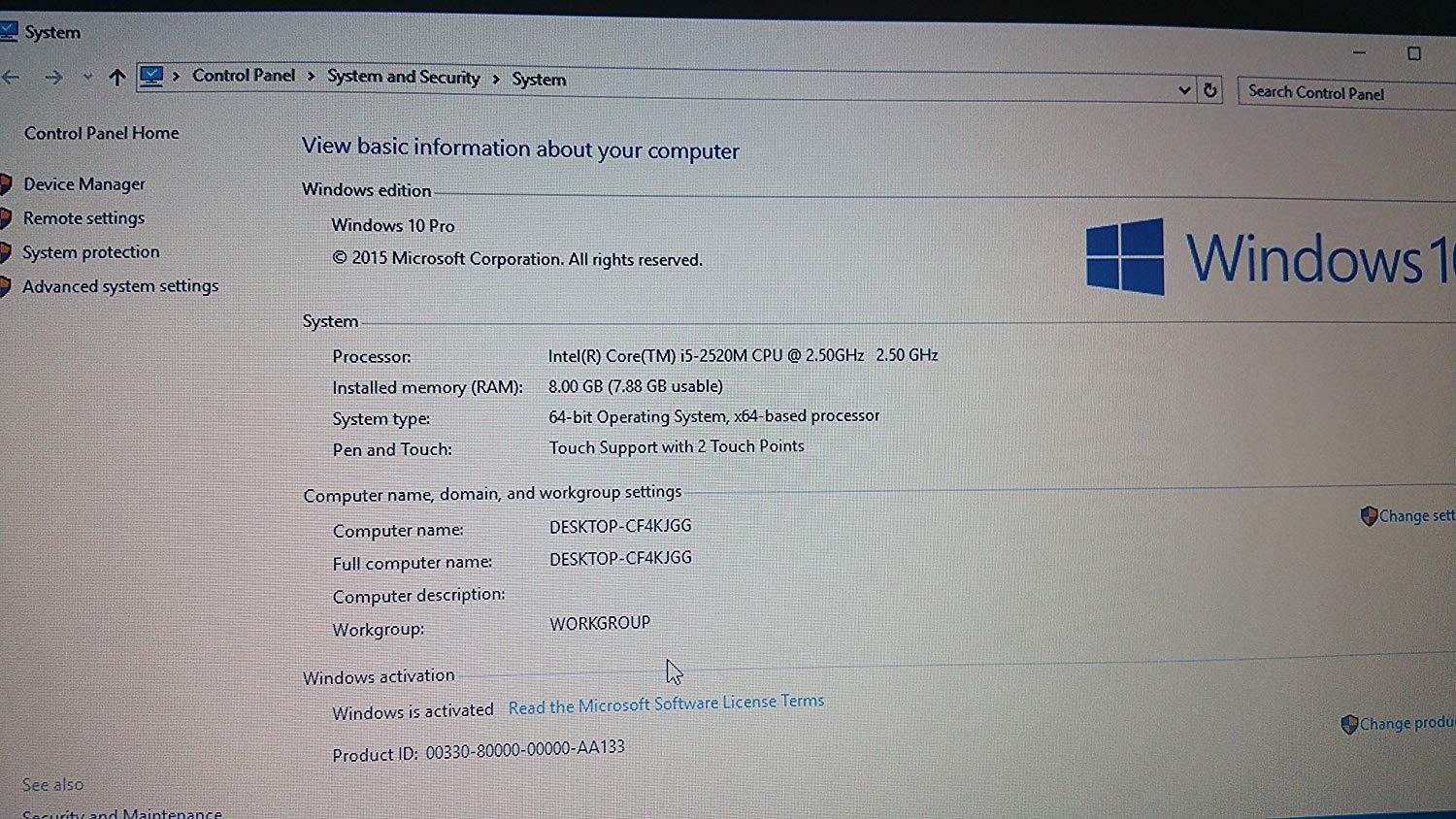 Lenovo T420S Laptop, I5-2510M @2.5GHZ, 128GB SSD, 8GB DDR3 RAM, DVD,  Win 10 Pro Refurbished - Image 4